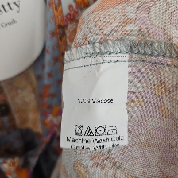 New 4XL Rusttydustty Hippy Floral Sundress Tie Waist Maxi with Adjustable Straps - Picture 5 of 7